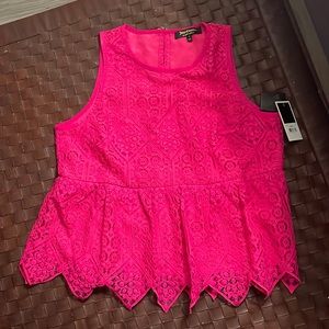 Juicy Couture Pink Sleeveless Lace Top Size L